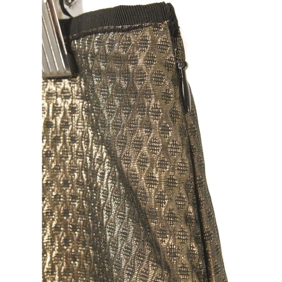 MSSP MAX STUDIO Gold Metallic Lamé Pencil Skirt - Picture 3 of 3